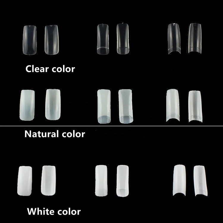 500PCS/Box White Natural Color Nail Polish Display Wheel Round Tips