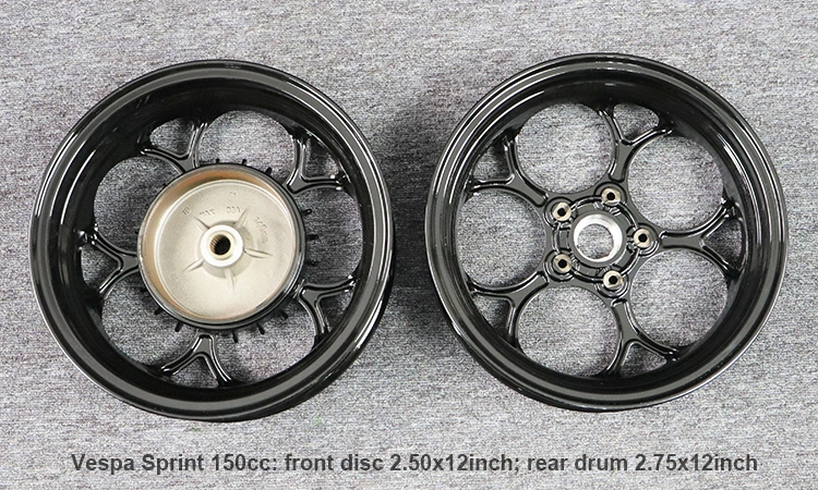Borske Black CNC 3X12 Inch Aluminum Front and Rear Disc Wheel Aluminum Wheel Rim