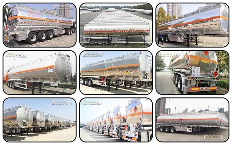 12 Wheels 42m3 Fuel Aluminum Tanker Truck Trailer for Aramco