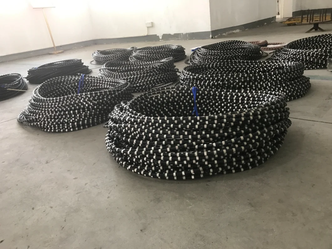 11.5mm Vulcanized Rubber Coated Diamond Wire Saw for Granite Stone Quarrying Mining, Granite Wire Saw 11.5mm