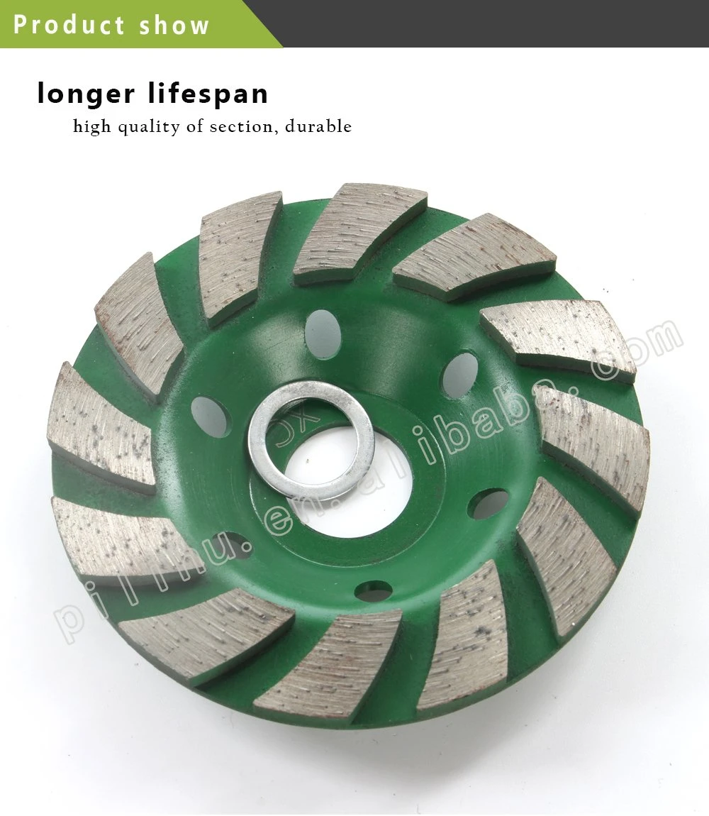 4 Inch Continuous Turbo Diamond Segmented Concrete Grinding Cup Wheel