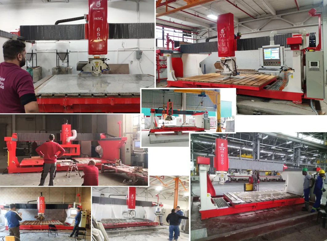 Hualong Hknc-650X 5 Axis CNC Granite Milling Engraving Stone Bridge Saw with Vacuum Movement
