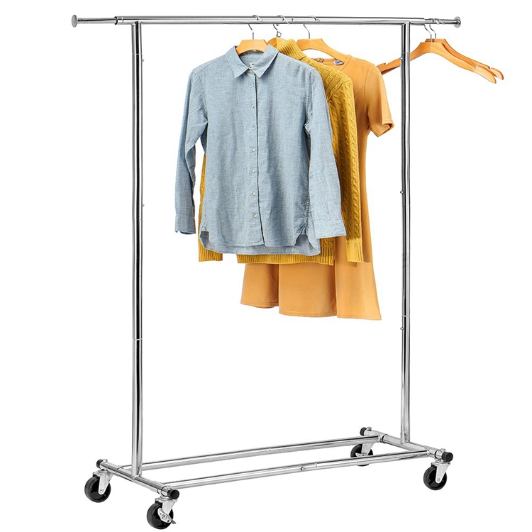 Extendable Metal Laundry Rolling Hanger Display Salesman Garment Clothes Rack (GD003-1)
