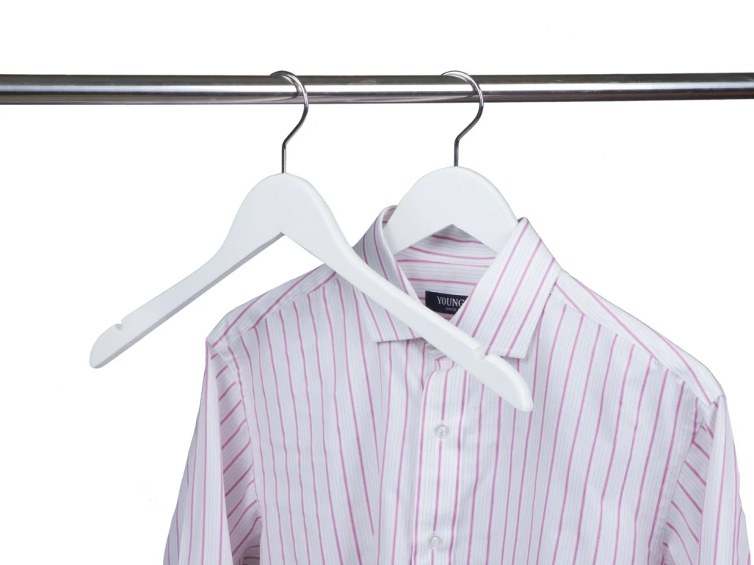 Factory Price White Space-Saving Wood Hangers for Shirts