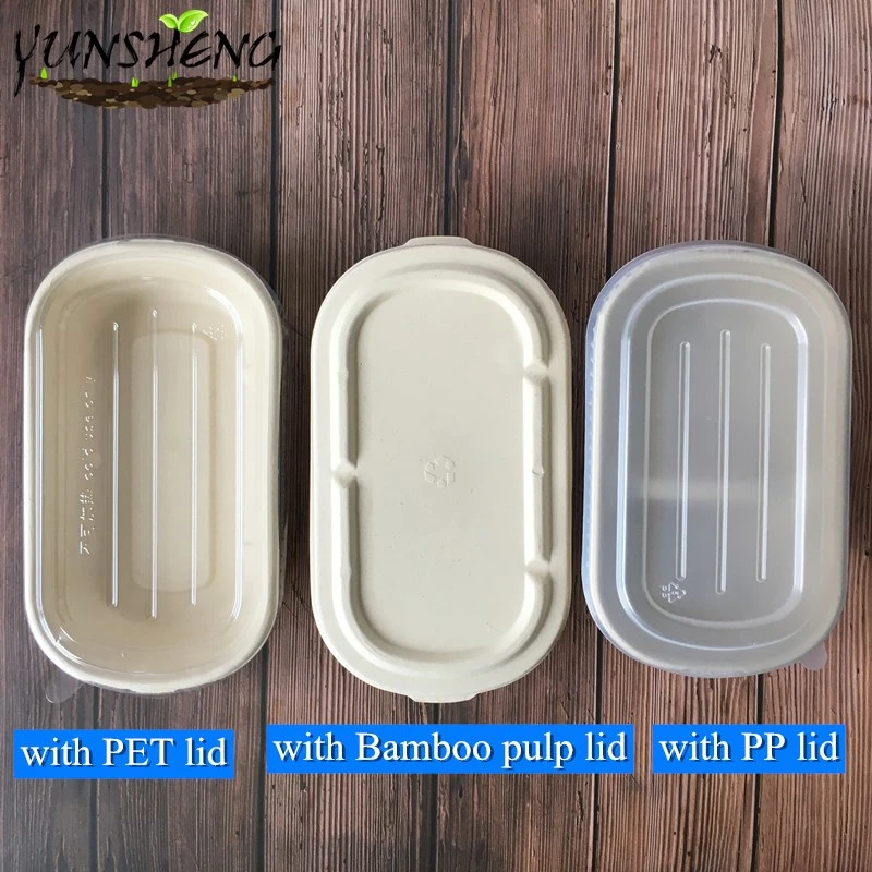 Eco-Friendly Disposable Food Paper Container/Wheat Straw Box with Lids with Two Compartments