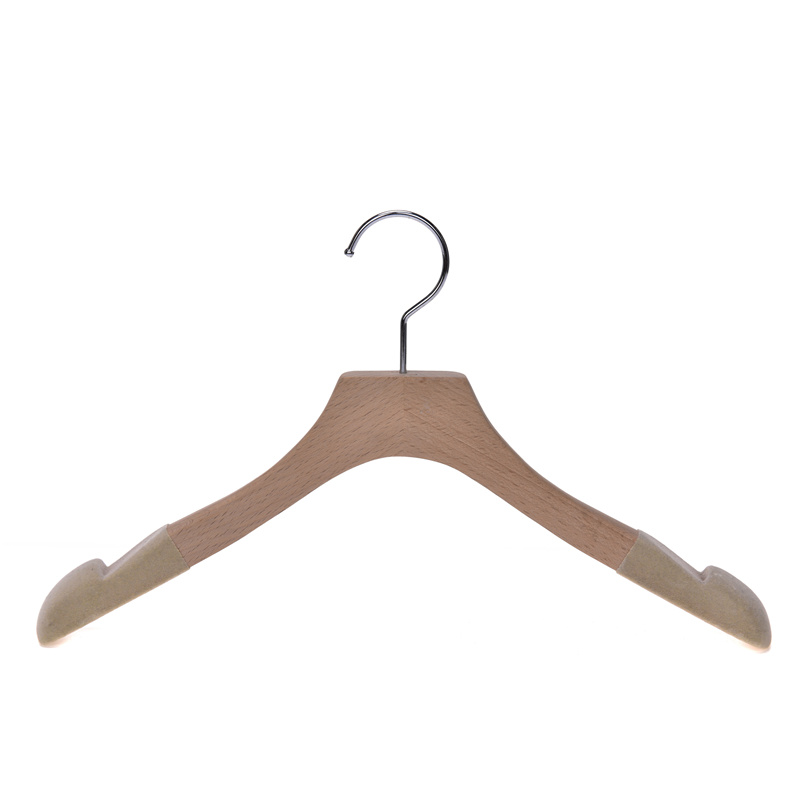 Luxury Custom Non-Slip Clothes Display Drying Rack Wooden Hotel Store Hangers