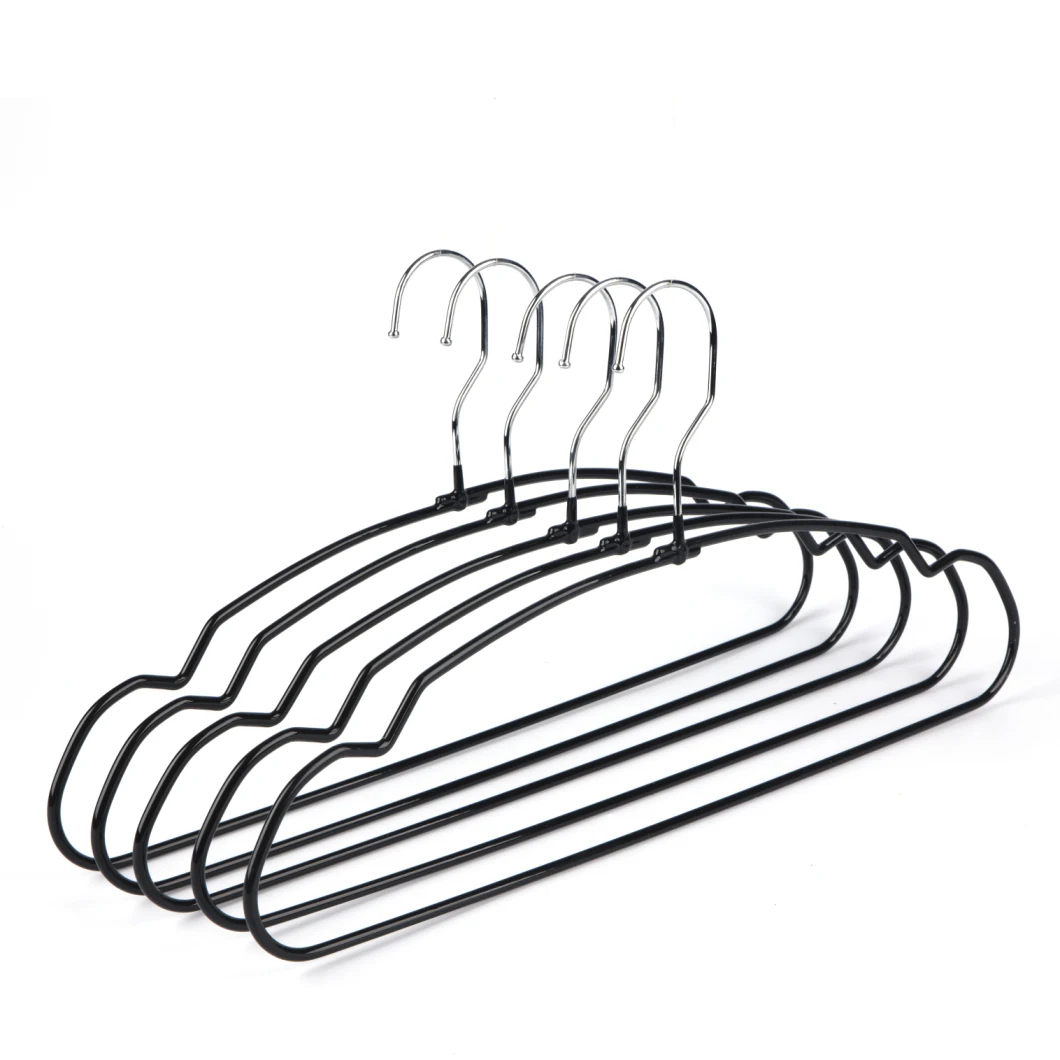 Hot Sale PVC Coated Metal Clothes Wire Hangers Space Saving