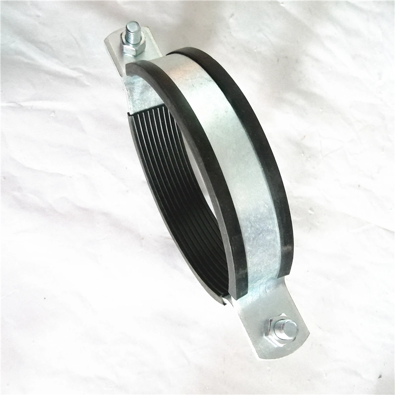 China Customized Rubber Pipe Hanger Galvanized Steel Clevis Pipe Hanger Clamp