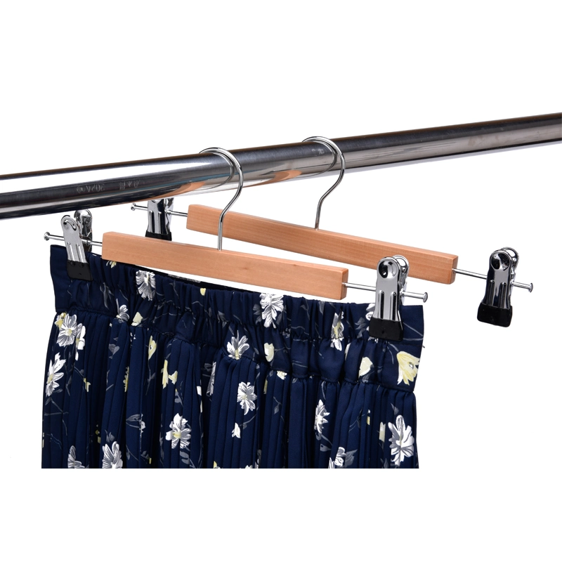 Winsun Hanger Home Rack Metal Clip Hanger Clothes Wooden Pants Hanger with Clips