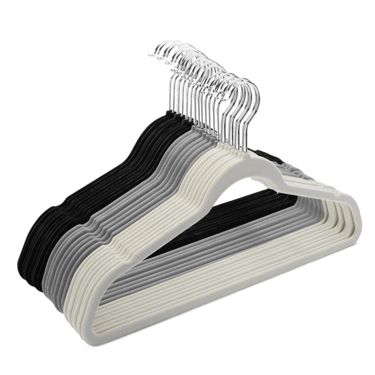Space Saving 360 Degree Swivel Hook Non-Slip Suit Dress Velvet Clothes Hangers (VH006-1)