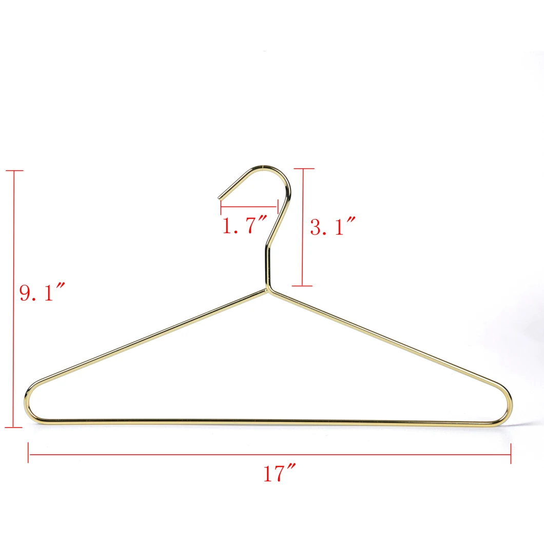 Heavy Duty Durable Space Saving Gold Metal Wire Hangers for Clothes