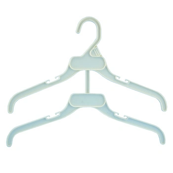 White 2 Layer Plastic Clothes Hanger with Notch Coat Hangers