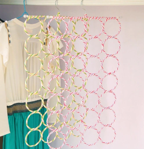 Colorful Rattan Creative Multi-Functional Hanger Folding Scarf Rack