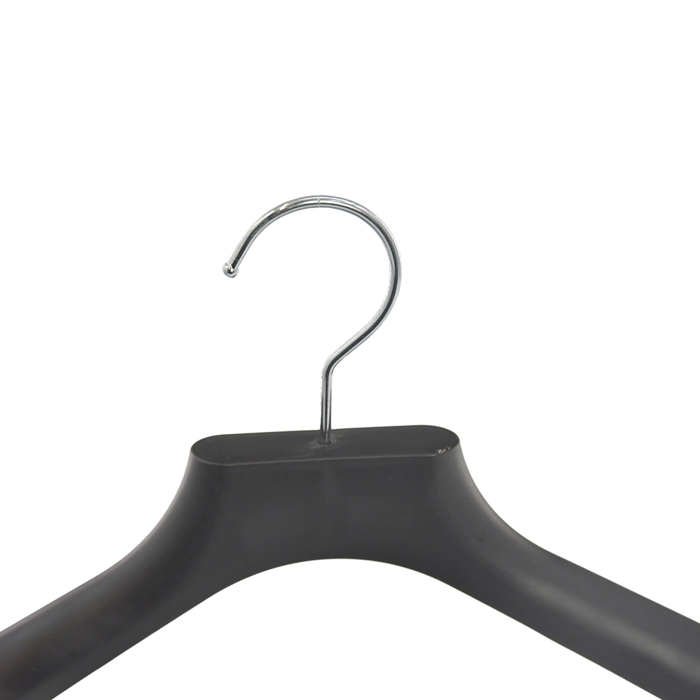 Customised Logo Plastic Hanger Black Plastic Suit Coat Hanger Clothing Hanger Plastic