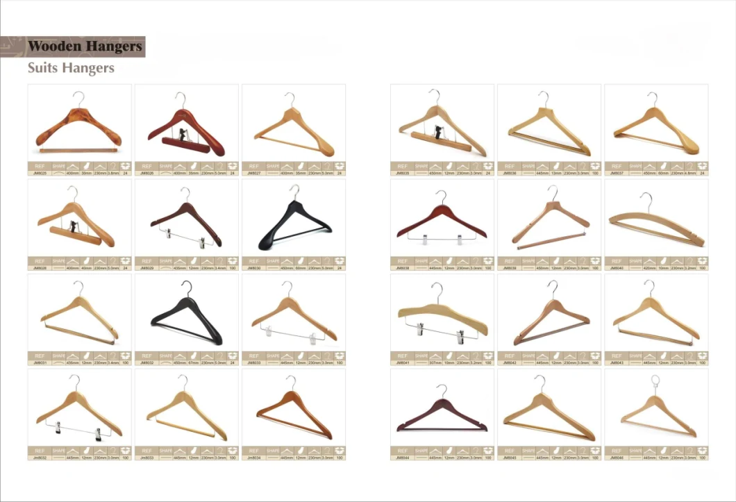 Hanger Rack for Trousers with Clips Wooden Hangers