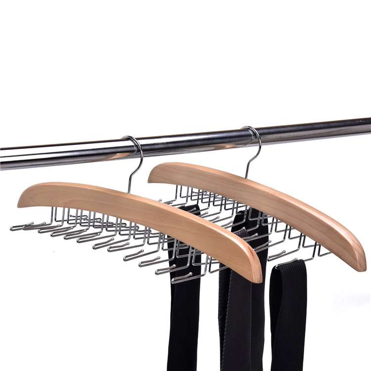 Amazon Wholesale Garment Rack 24 Hooks Wood Tie Hanger