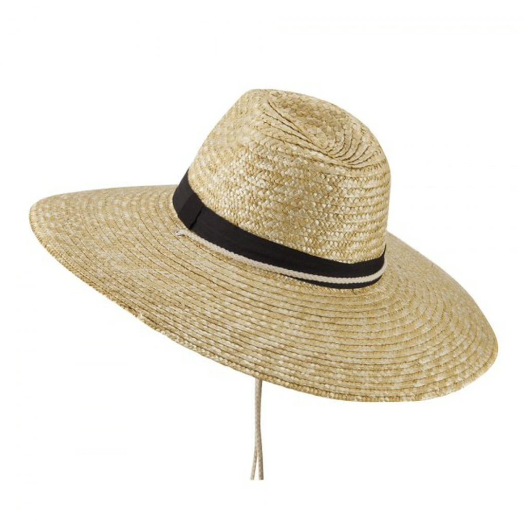 Wheat Straw Wide Brim Safari Hat - Natural Black