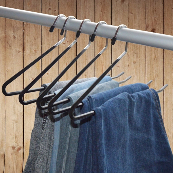 Heavy Duty Slacks/Trousers Hangers, Open Ended Non-Slip Towel Rack