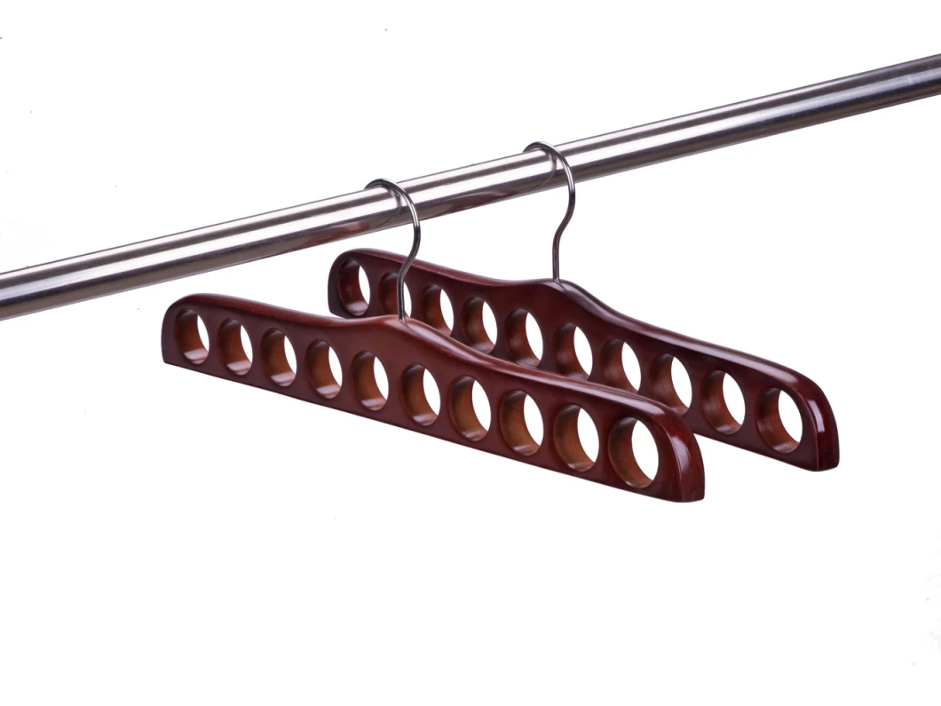 Space Saving Closet Organizer 10 Hole Wooden Tie Rack Hangers for Scarf