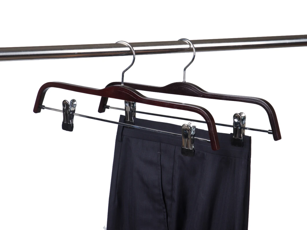 Space Saving Non-Slip Vintage Laminated Wooden Pants Hangers