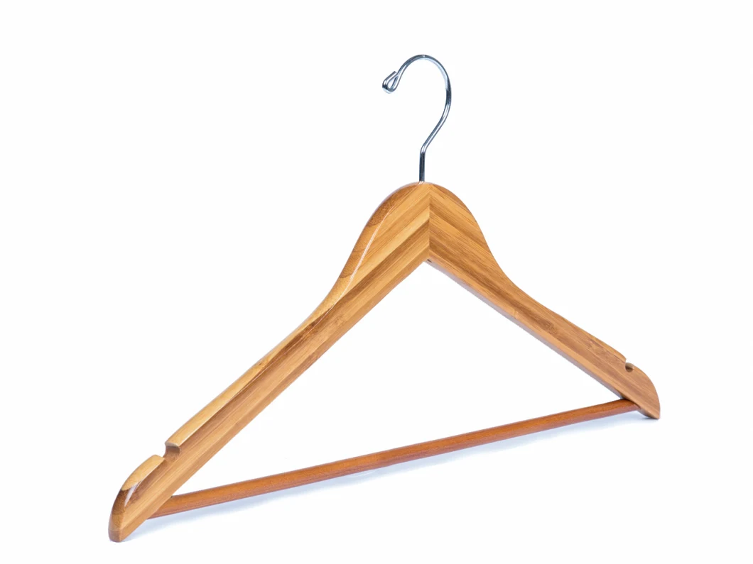 High Quality Space-Saving Flat Bamboo Clothes Hangers 