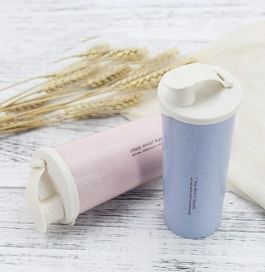 Gym 450ml Portable Leakproof Eco Friendly Healthy Biodegradable Wheat Straw Drinking Water Bottle