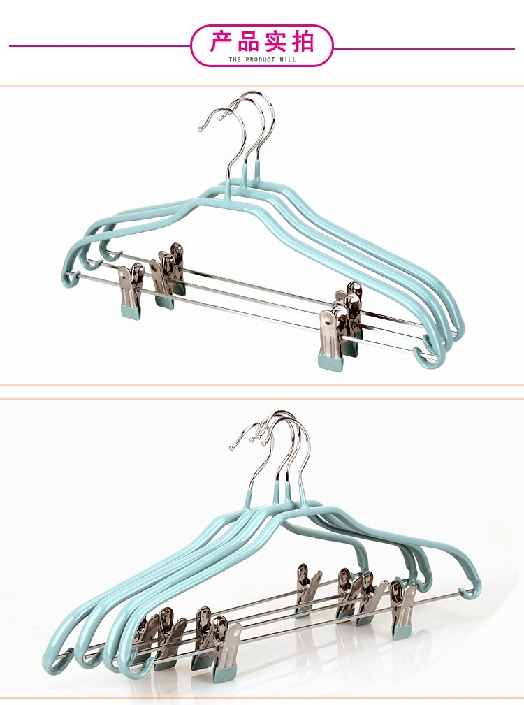 PVC Coated Galvanised Steel Metal Hangers Adult Space Saving Metal & Plastic Coating Clothes Hangers, Laundry Plastic & Metal Hangers