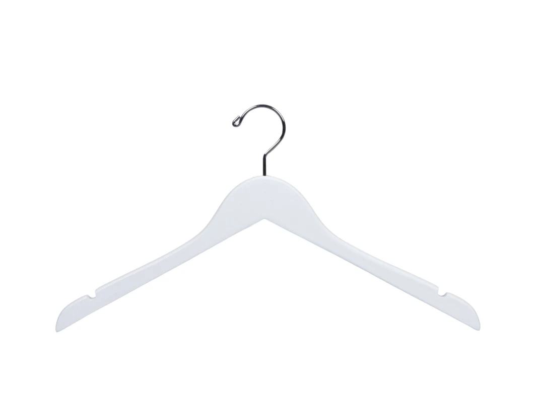 Factory Price White Space-Saving Wood Hangers for Shirts