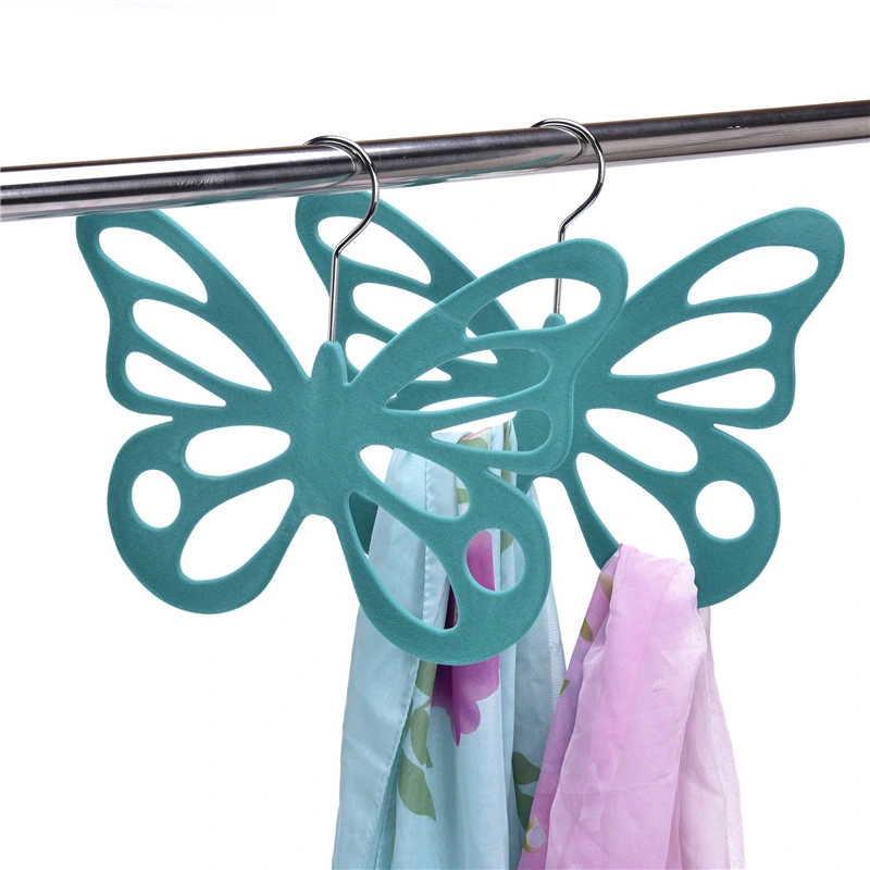 Winsun Beautiful Butterfly Baby Clothing Display Racks Scarf Plastic Hanger Velvet Hanger