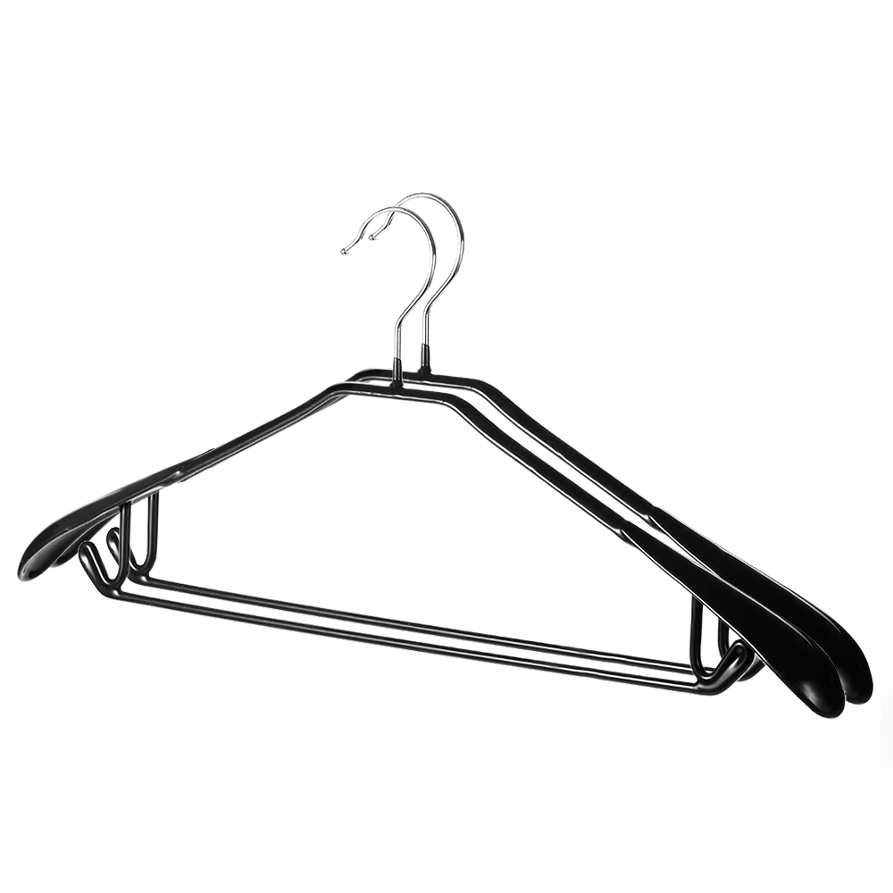 Iron Big Wide Shoulder Plastic PVC Coated Laundry Coat Clothes Hangers (T1OO1O-1)