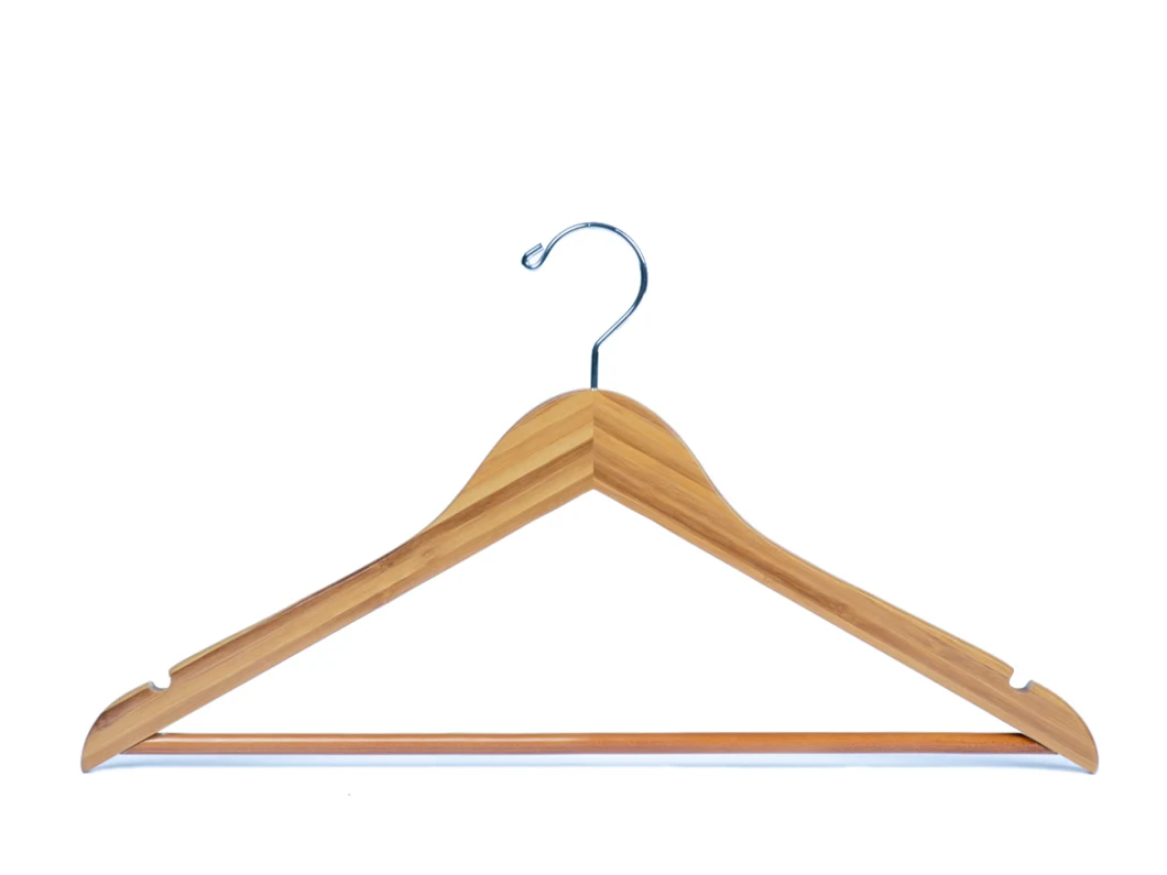 High Quality Space-Saving Flat Bamboo Clothes Hangers 