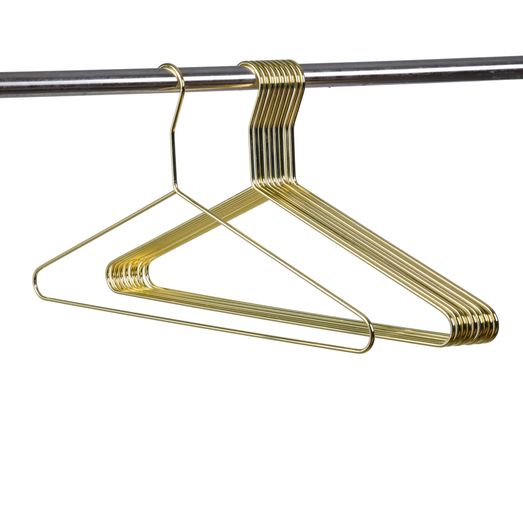 Heavy Duty Durable Space Saving Gold Metal Wire Hangers for Clothes