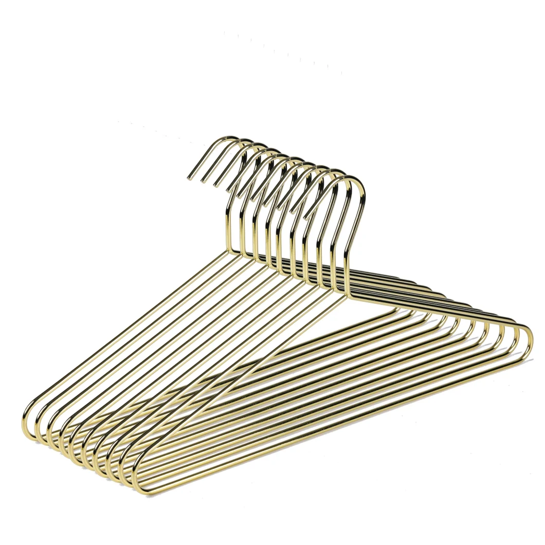 Heavy Duty Durable Space Saving Gold Metal Wire Hangers for Clothes