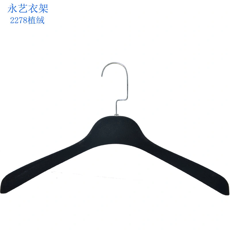 Classic Fashion Black Plastic Hangers with Custom Flat Hook
