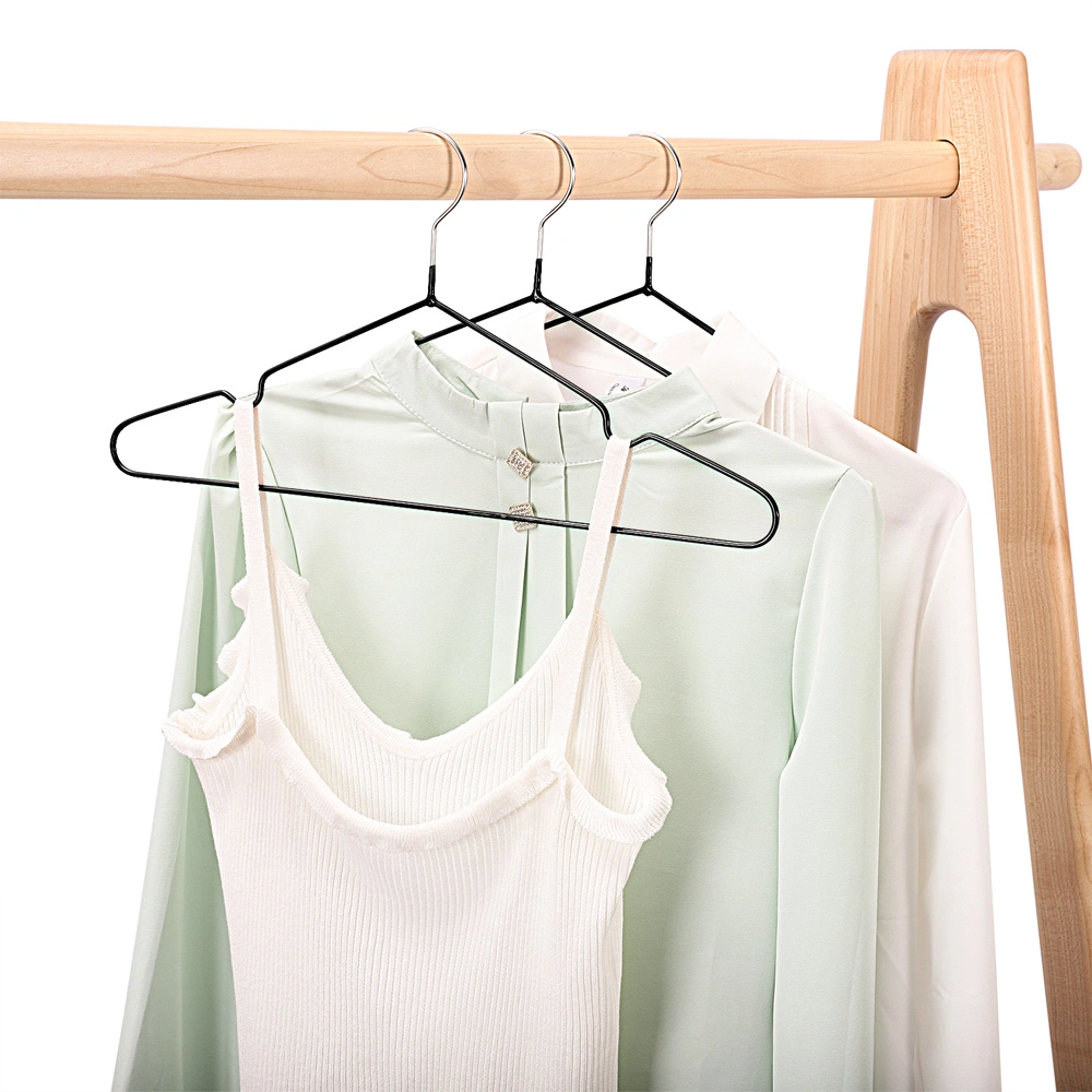 Wholesale Non Slip PVC Coated Laundry Metal Wire Coat Clothes Hanger (J1002B-1)