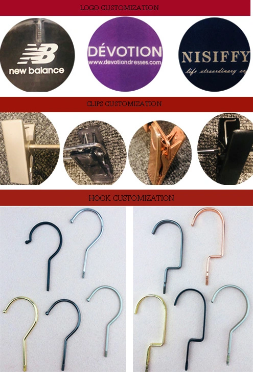 Closet Use White Plastic Hangers Pants Hanger with Metal Hook