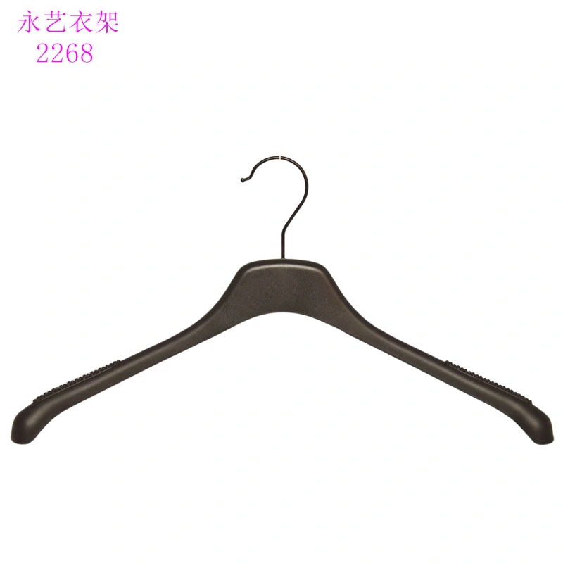 PP Material Black Female Dress Display Hanger with Brand Logo