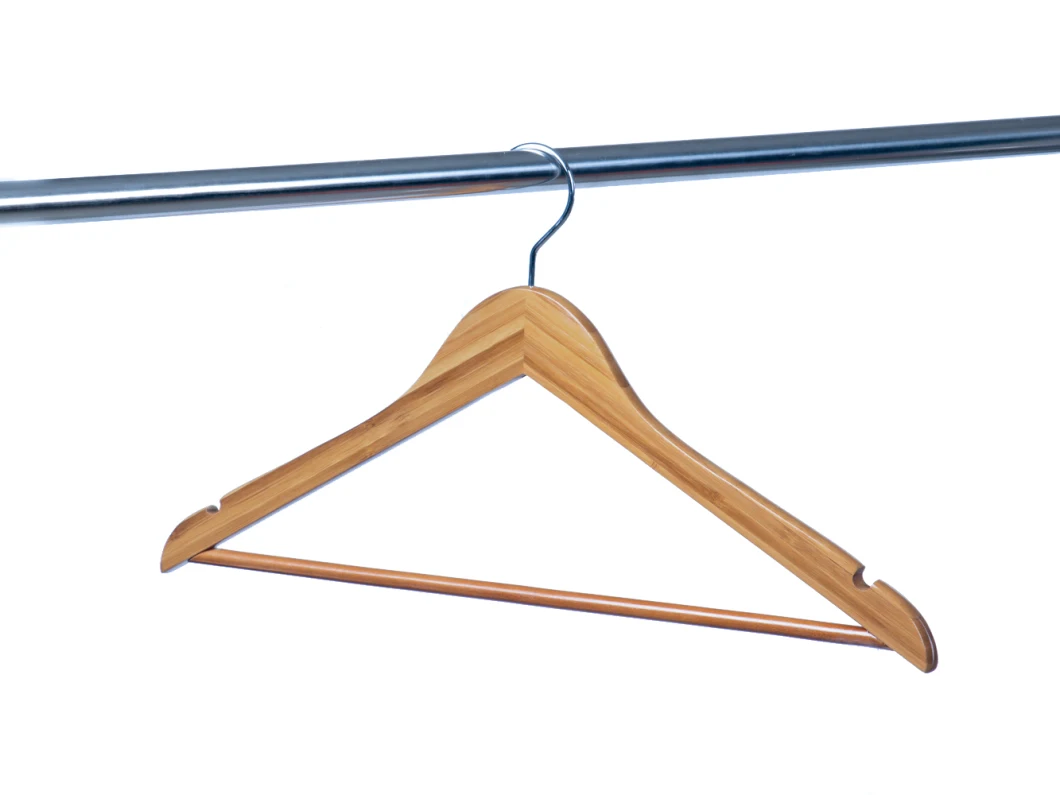 High Quality Space-Saving Flat Bamboo Clothes Hangers 