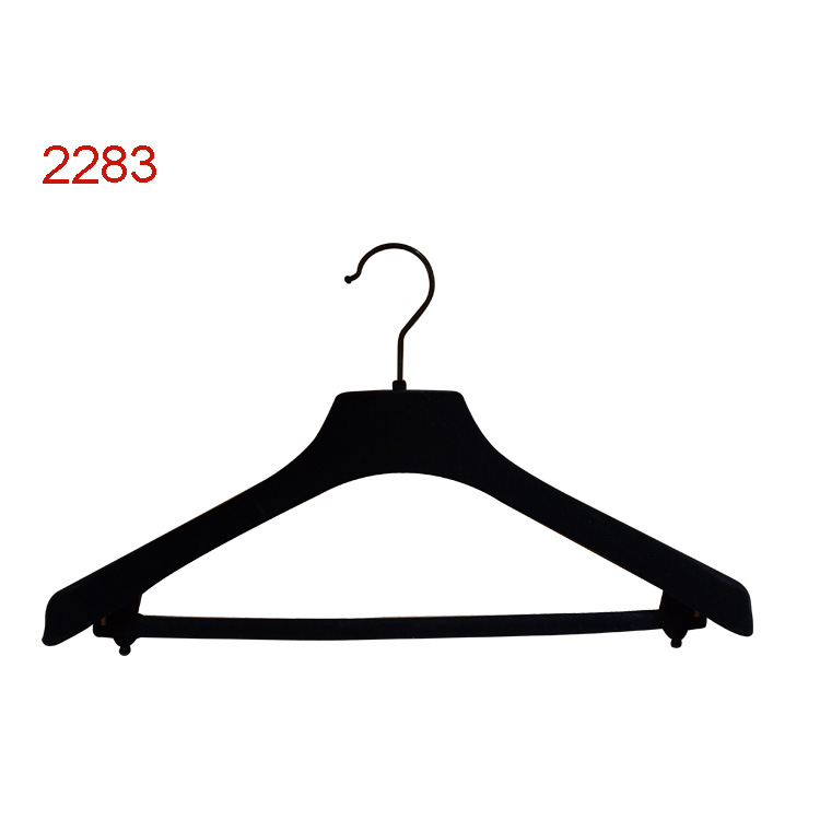 Wholesale Black Men Plastic Hangers with Custom Hook