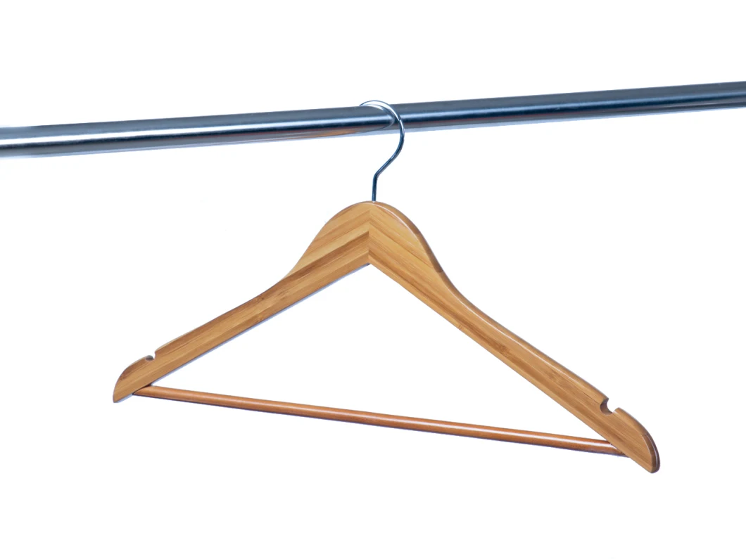 High Quality Space-Saving Flat Bamboo Hangers  for Clothes