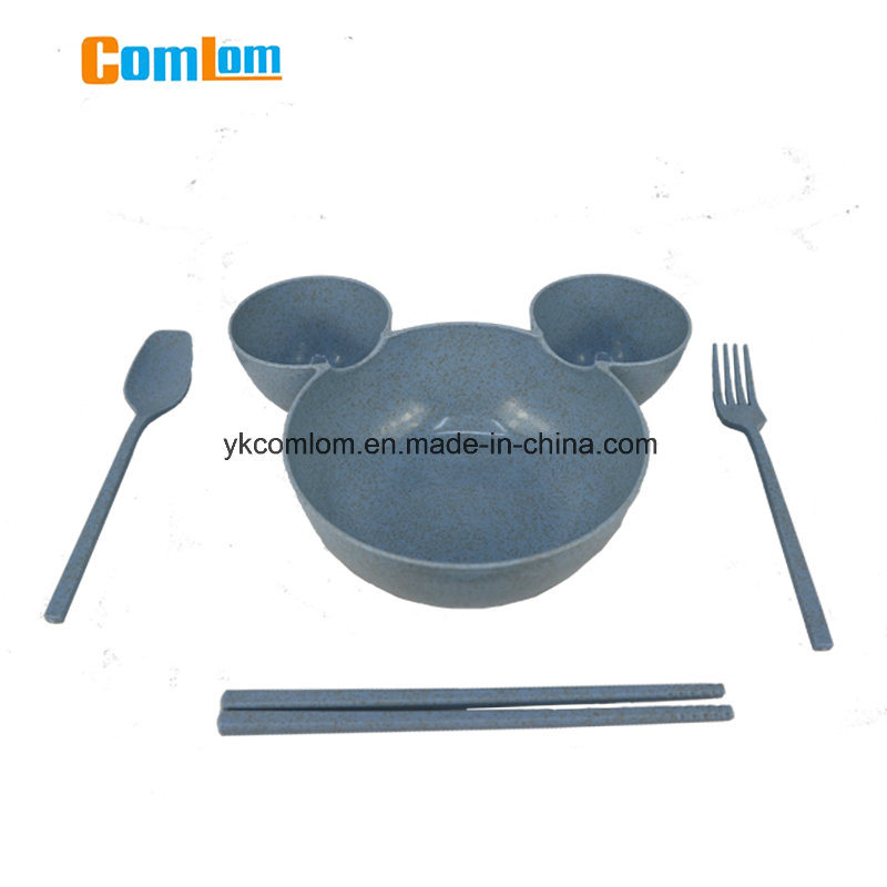 CL1Y-Z13 Comlom Eco-Friendly Wheat Straw Bowls Plate Set Children Tableware