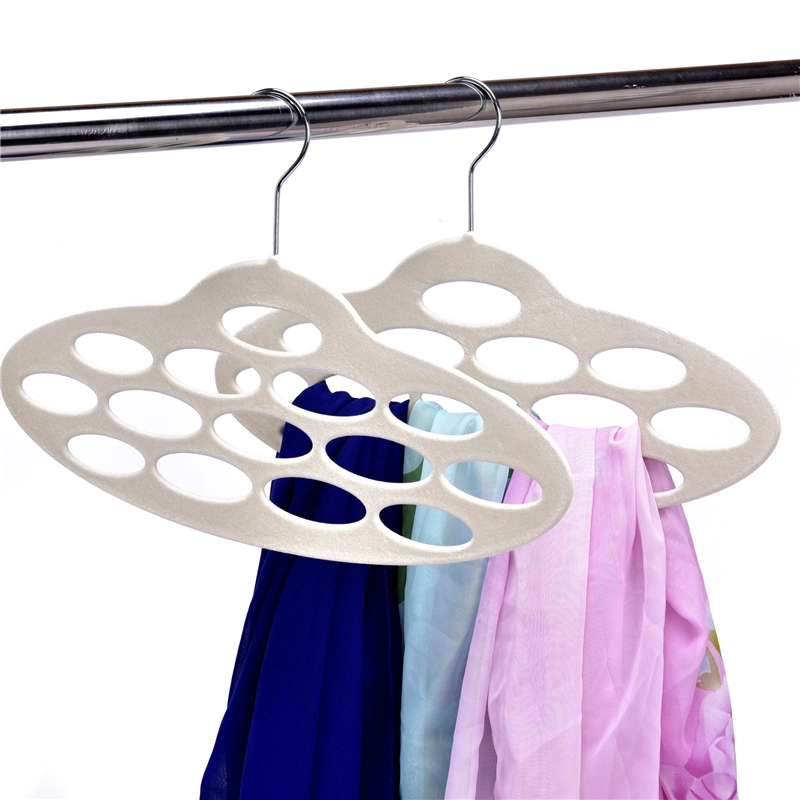 Hot Selling Velvet Suit Hangers for Tie Scarf and Belt Space Saving Storage Hanger with Holes