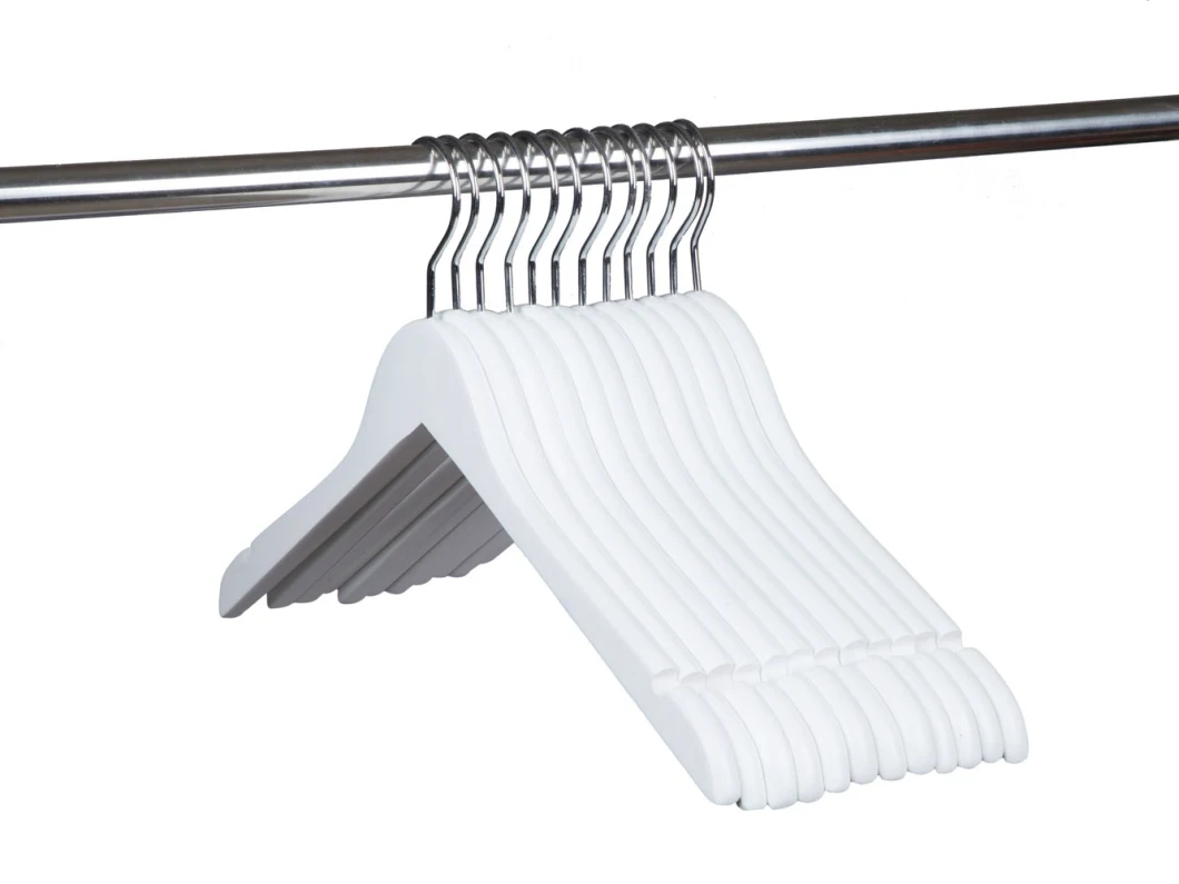 Factory Price White Space-Saving Wood Hangers for Shirts