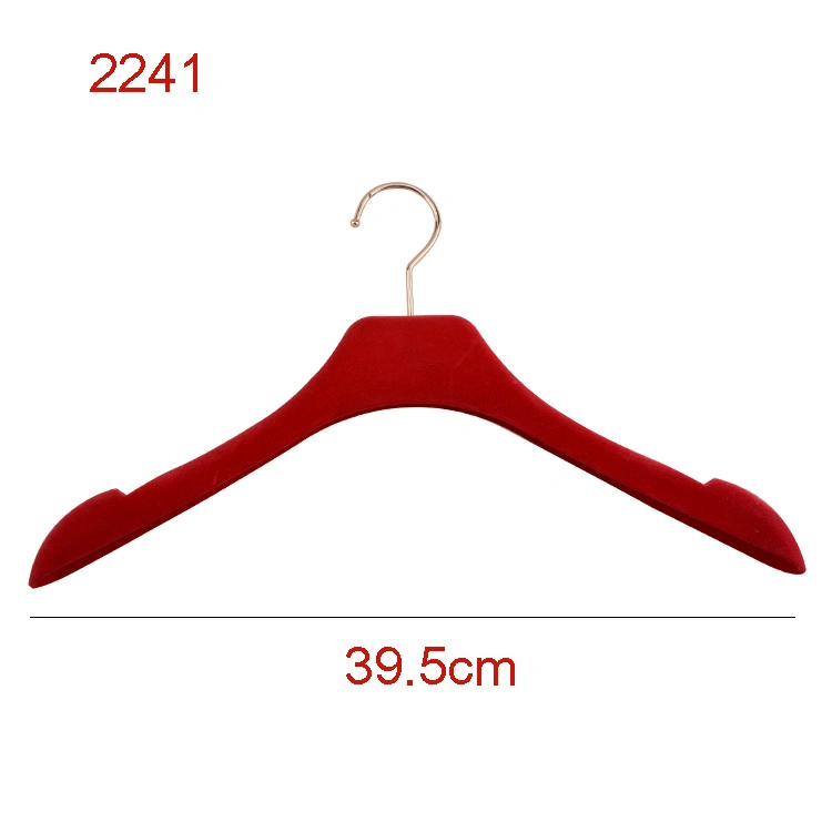 Red Velvet Clothes Plastic Hangers Coat Hanger Stand Wholesale