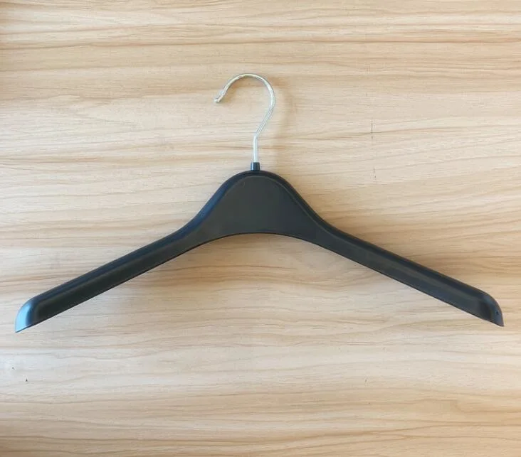 Hot Related Plastic Jacket Hanger, Black Wide Shoulder Plastic Suit Hanger