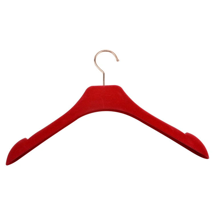 Red Velvet Clothes Plastic Hangers Coat Hanger Stand Wholesale