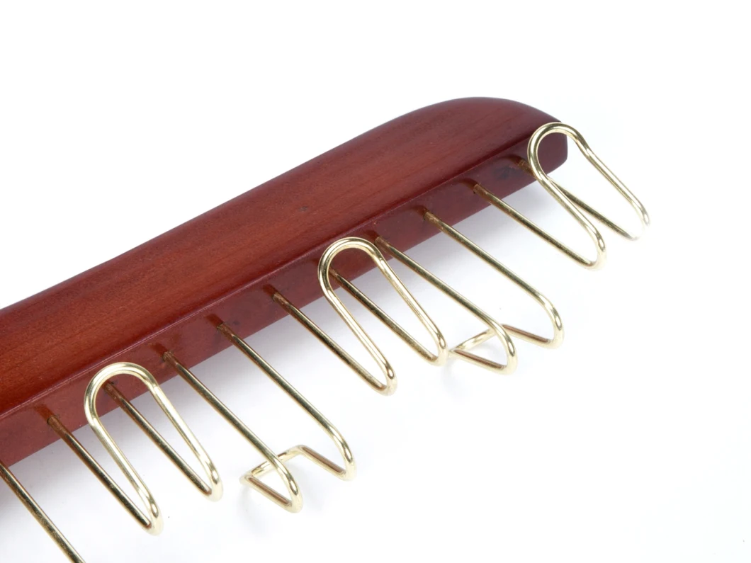 Hot Sale Multifunction Belt Tie Hangers Rack with Gold Hooks and Clips