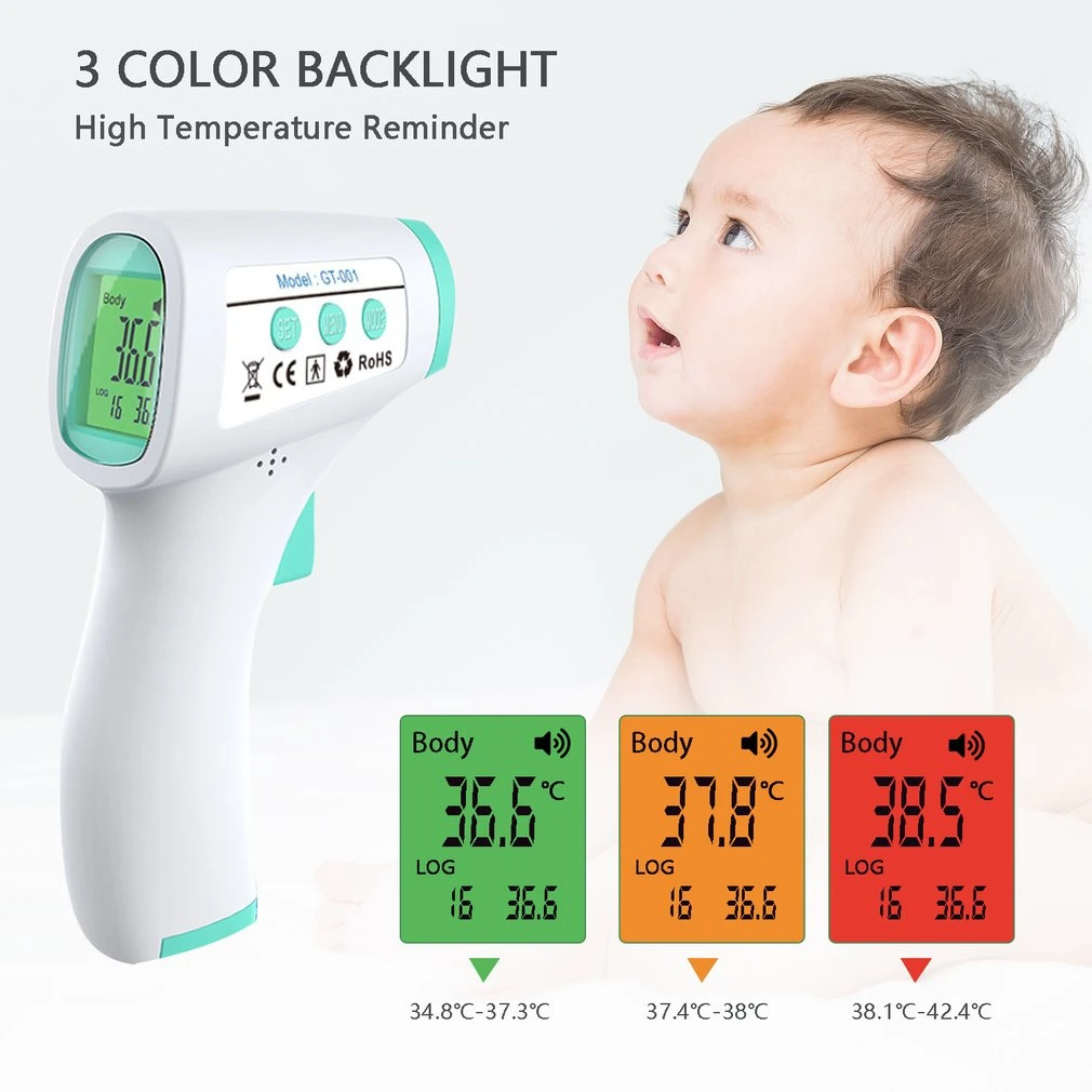 Digital Rapid Measurement Contactless Flexible Ear Body Temperature Gun Thermometer Infrared Forehead Thermometer Gun