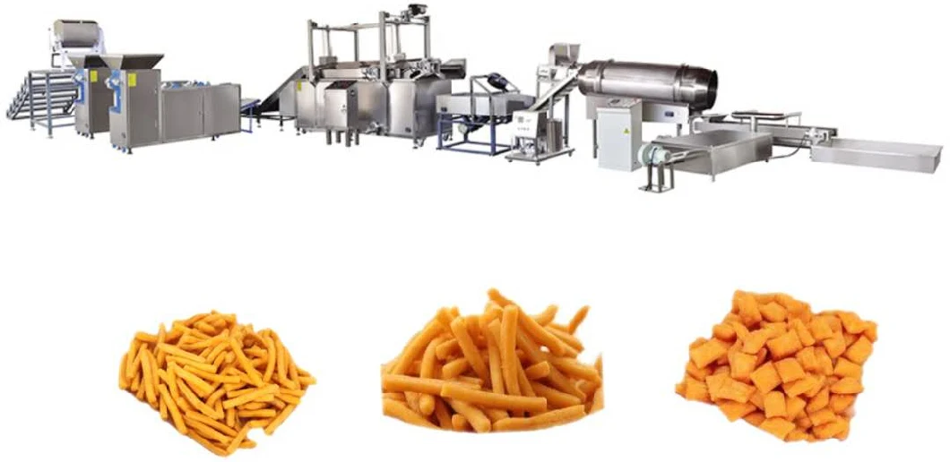 Full-Automatic Single-Screw Double-Screw Fried Wheat Flour Snack Processing Line