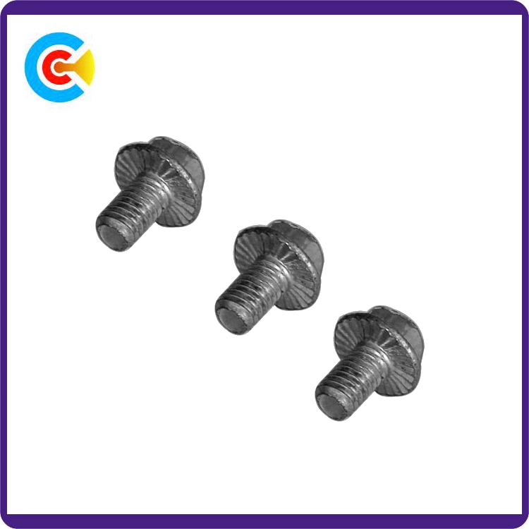 DIN/ANSI/BS/JIS Carbon-Steel/Stainless-Steel M10 Hexagonal Flange with Triangle Screwdriver Loose Screw